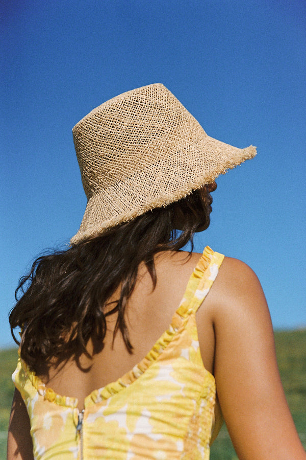 Reef Bucket - Straw Bucket Hat in Natural