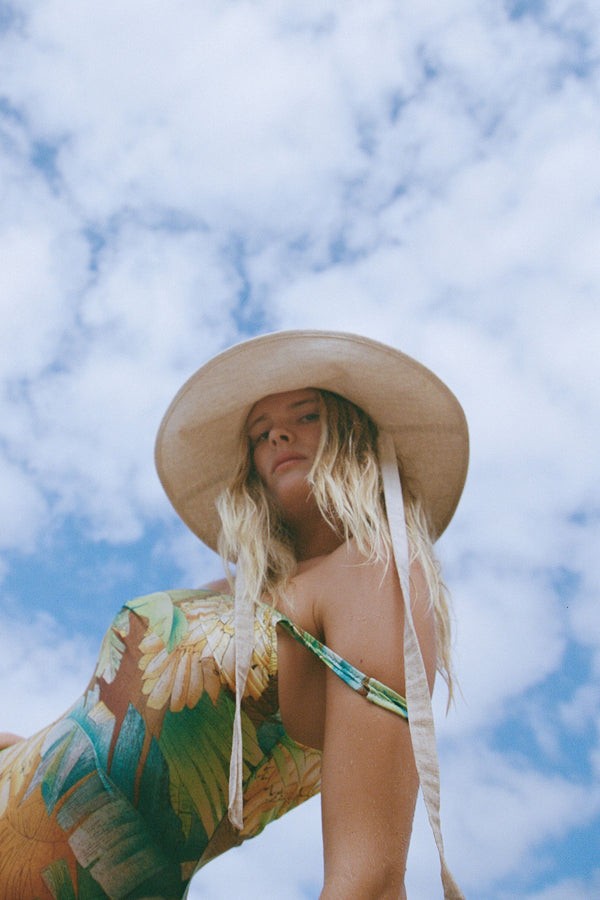 Summer Bucket - Linen Bucket Hat in White