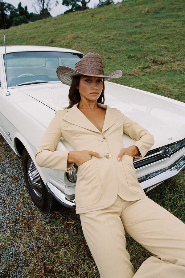 Wesley Cowboy - Straw Cowboy Hat in Brown