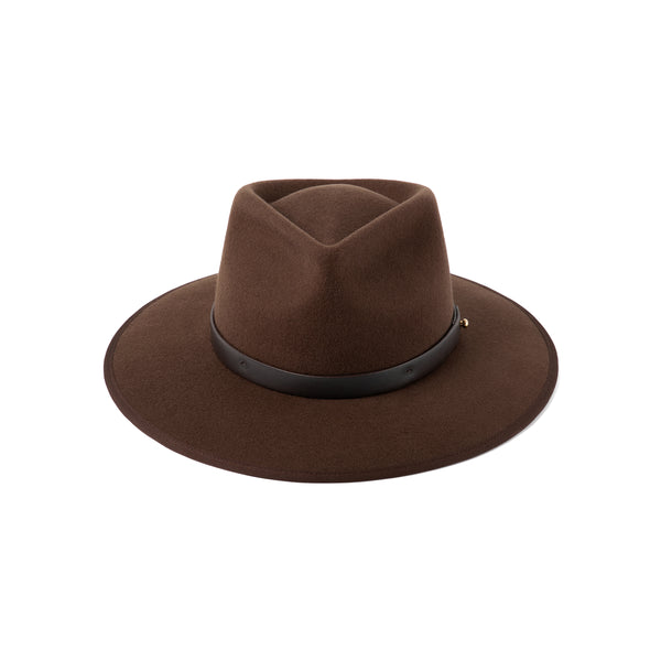 Diego - Wool Felt Fedora Hat in Brown