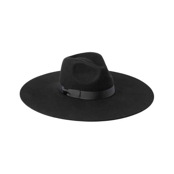 Montana Midnight Muse II - Wool Felt Fedora Hat in Black