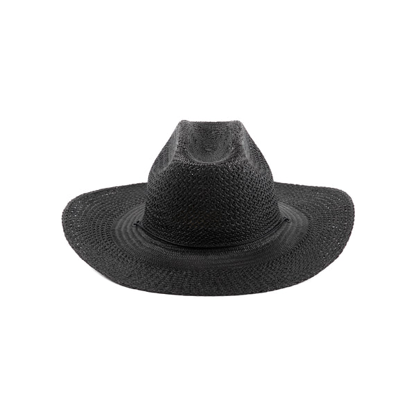 The Outlaw - Straw Cowboy Hat in Black