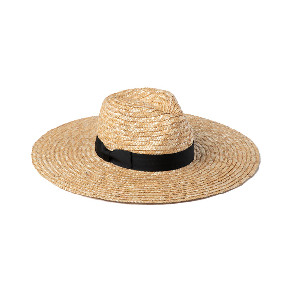 The Spencer Wide Brimmed Fedora - Straw Fedora Hat in Black