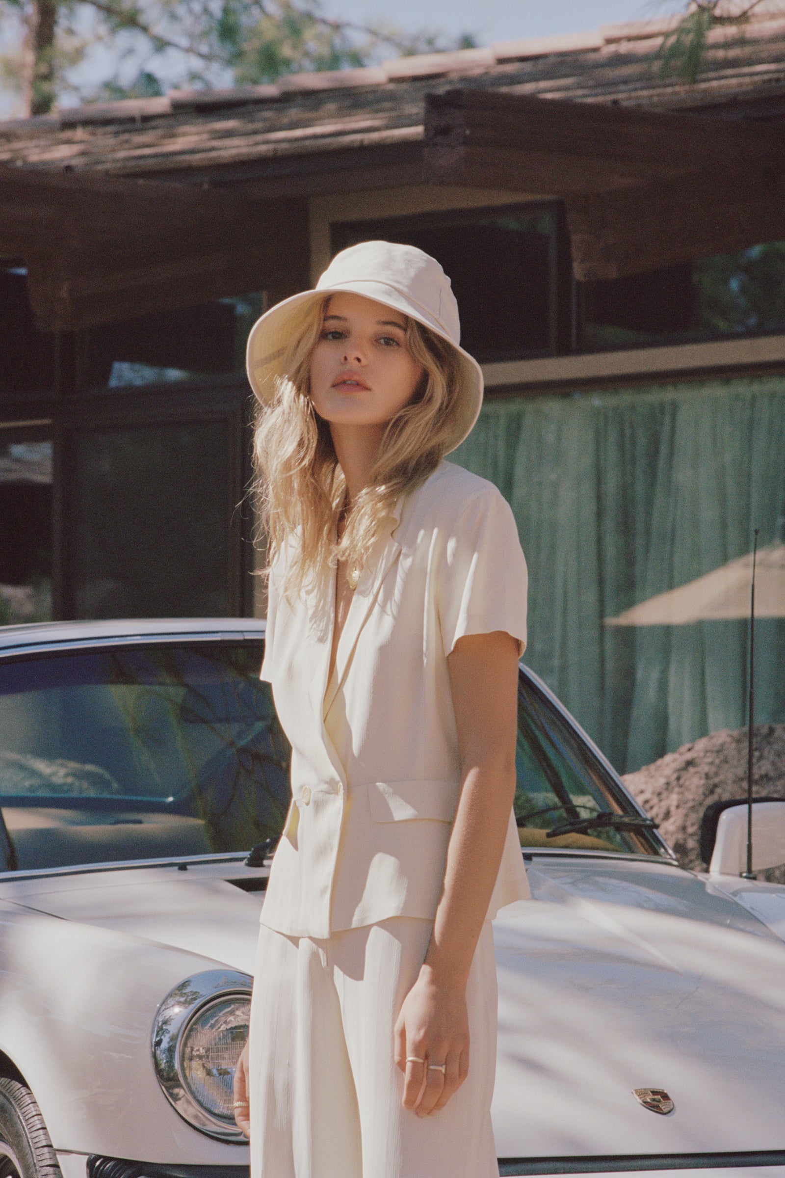 Wave Bucket Hat - Cotton Bucket Hat in Beige | Lack of Color