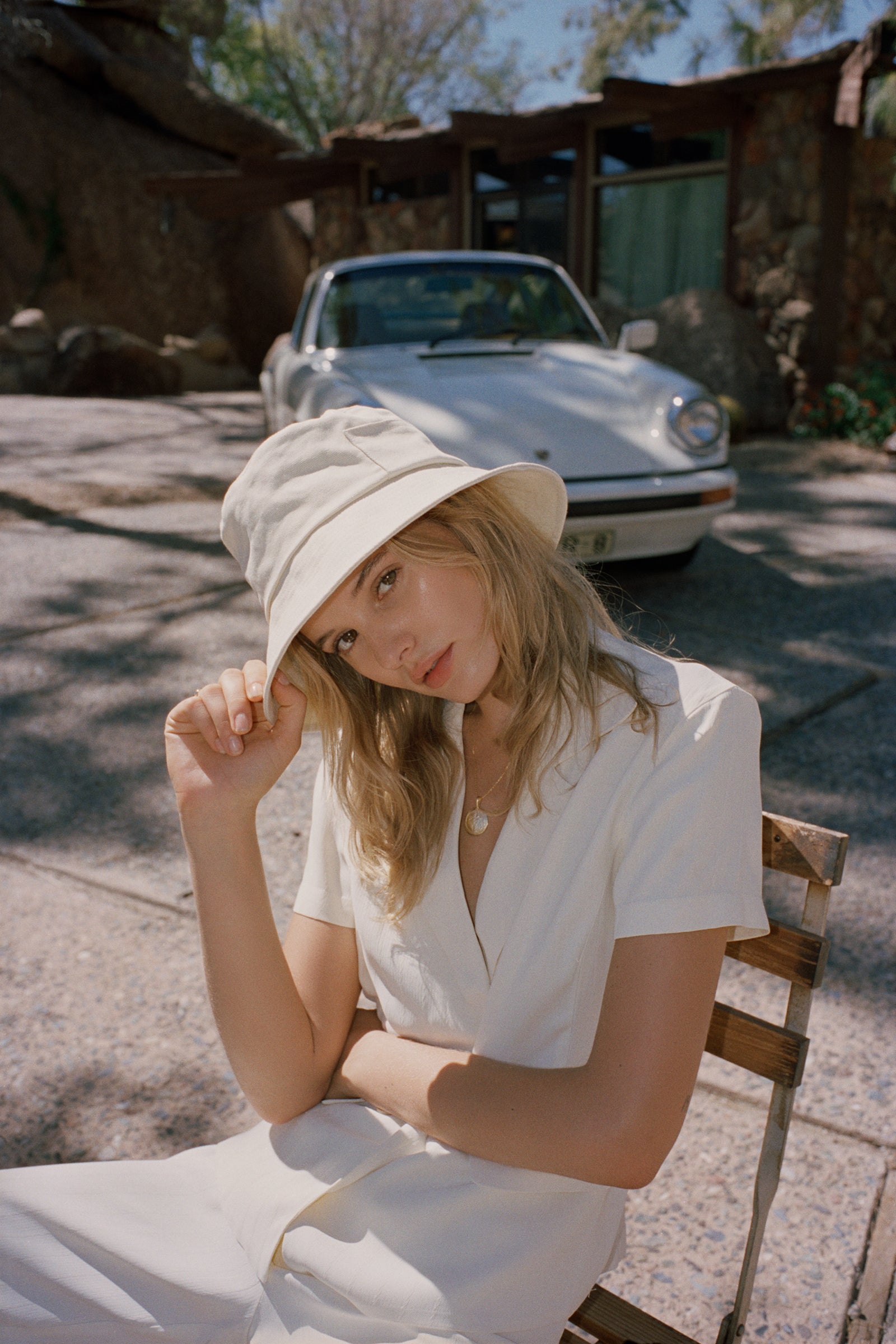 Wave Bucket Hat - Cotton Bucket Hat in Beige | Lack of Color